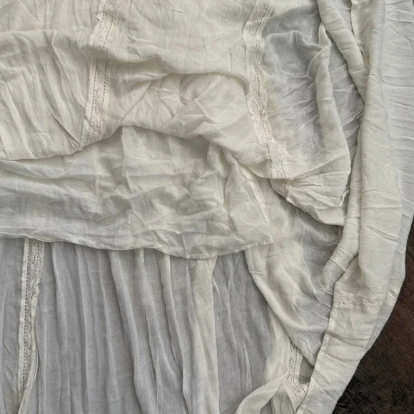 Free People Dixie Lace Smocked Panel Maxi Dress, Egret (White), L (NWOT) - Picture 14 of 16